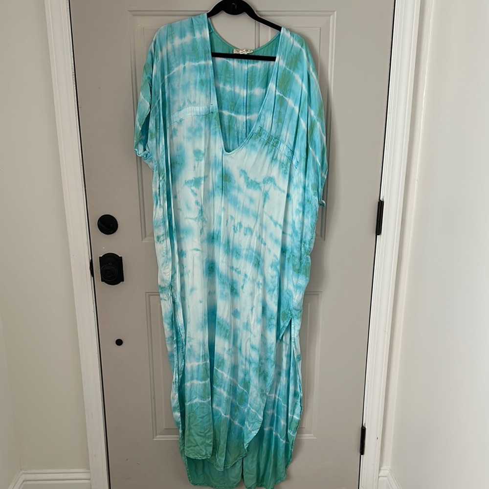 Green Dragon Aqua Tie-Dye Dress